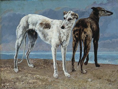 Die Windhunde des Comte de Choiseul von Gustave Courbet